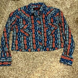 Vintage Rock&Roll denim pearl snap shirt, Size M, never been worn